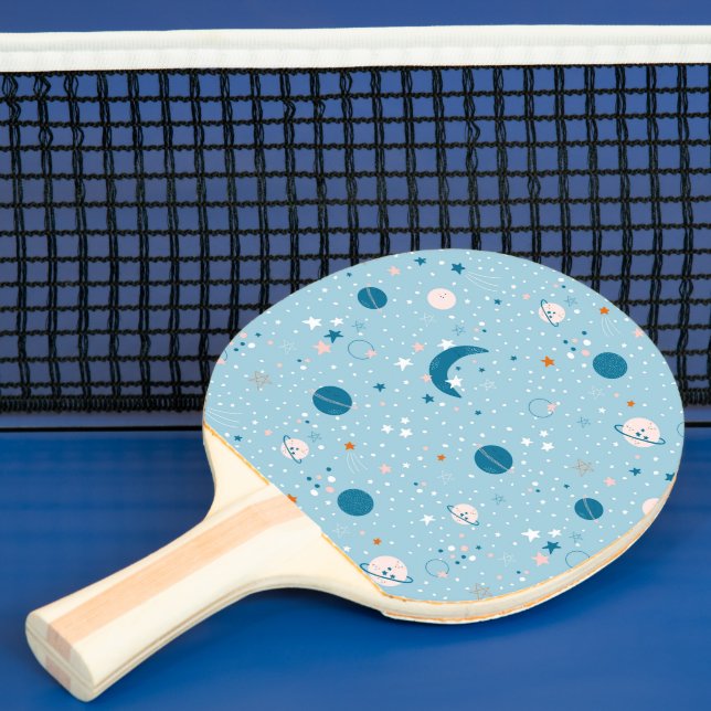 Blue Sky & Space Pattern Ping Pong Paddle (Insitu)