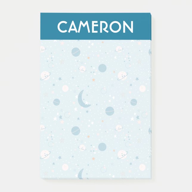 Blue Sky & Space Pattern Post-it Notes (Front)
