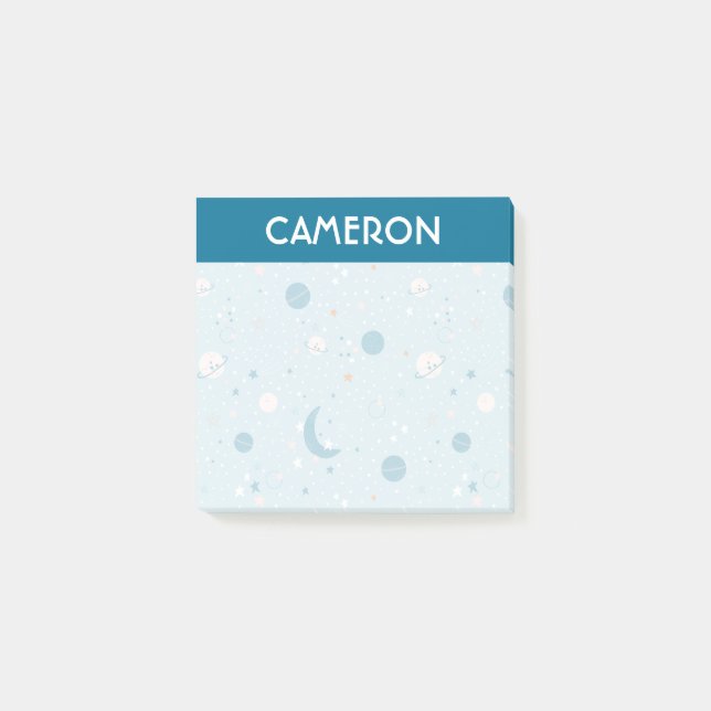 Blue Sky & Space Pattern Post-it Notes (Front)