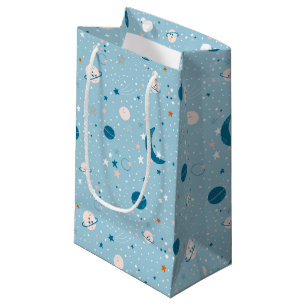 Blue Sky & Space Pattern Small Gift Bag