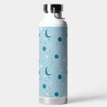 Blue Sky &amp; Space Pattern Water Bottle