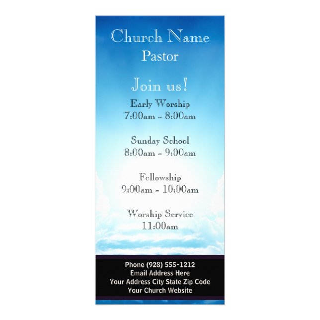Blue Sky Stairs Church Rack Card, Join Us Services Rack Card (Front)