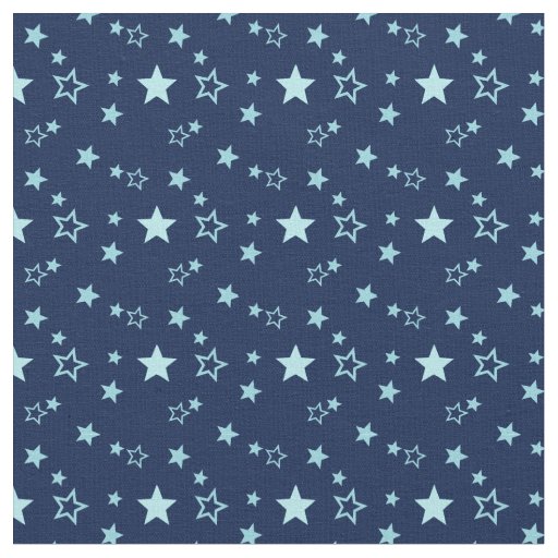 Blue sky star on dark blue background pattern fabric