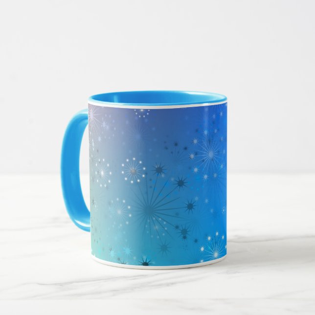 Blue Sky Stars Illustration Mug (Front Left)