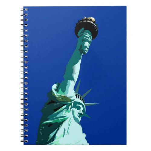 Blue Sky  Statue of Liberty Pop Art Notebook