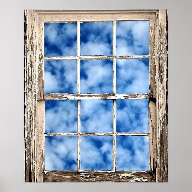 Blue Sky Through Window Poster (Front)