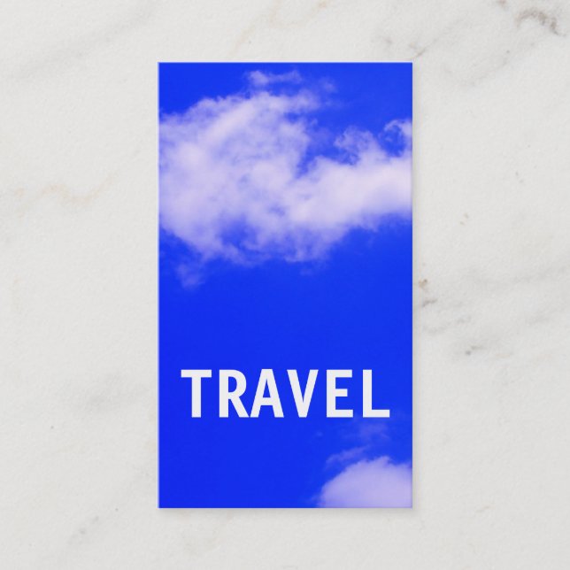 Blue Sky Travel Minimalist Modern Business Card (Front)