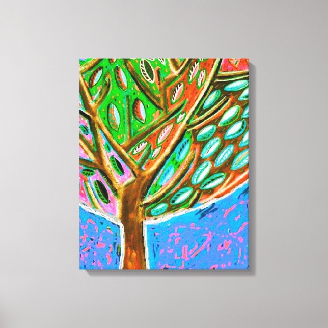 Blue Sky Tree Of Life Canvas Print (Front)