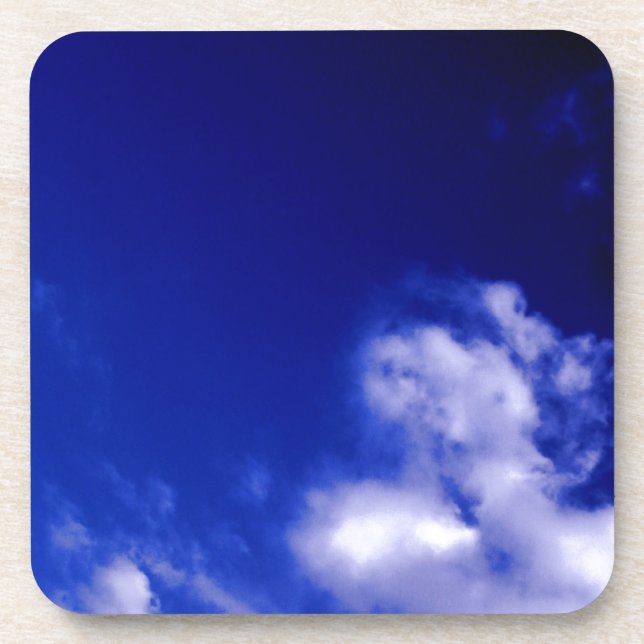 Blue Sky Unique Chic Modern Minimal Beverage Coaster (Front)