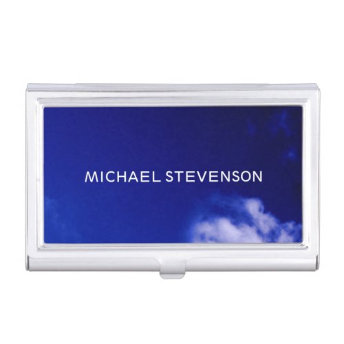 Blue Sky Unique Chic Modern Minimal Business Card Case