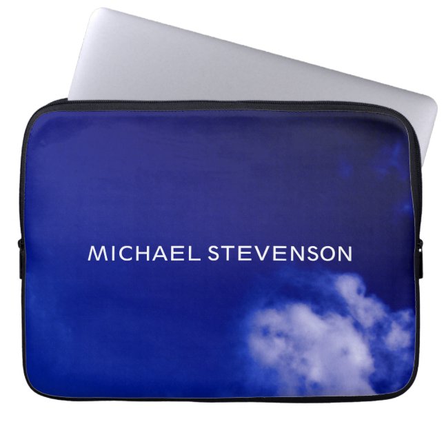 Blue Sky Unique Chic Modern Minimal Laptop Sleeve (Front)
