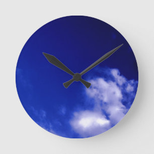 Blue Sky Unique Chic Modern Minimal Round Clock