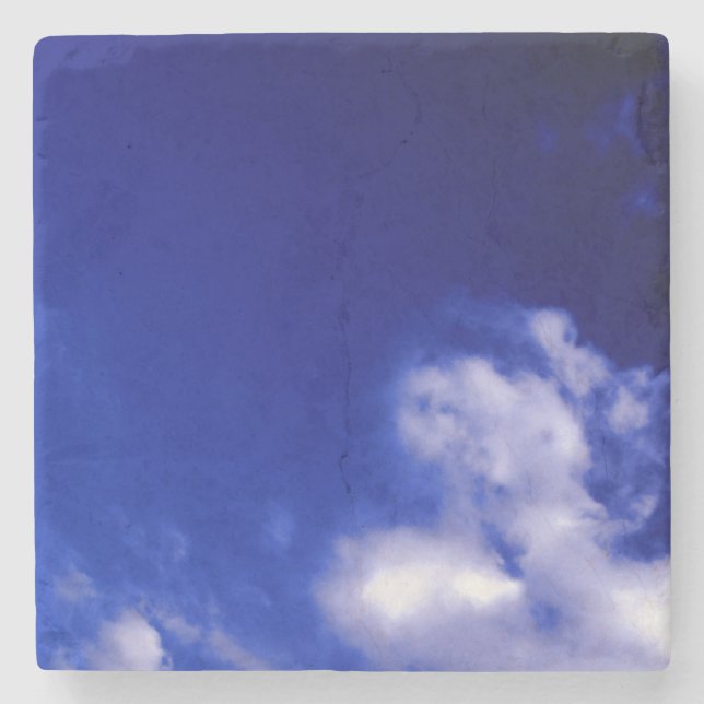 Blue Sky Unique Chic Modern Minimal Stone Coaster (Front)