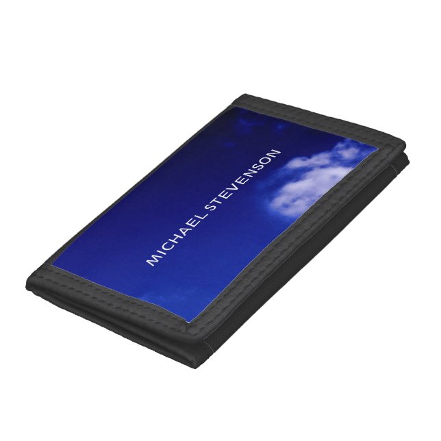 Blue Sky Unique Chic Modern Minimal Trifold Wallet (Bottom)