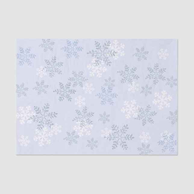Blue Sky Vintage Snowflake Holiday Tissue Paper (Front)