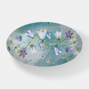 Blue Sky w/Flower Oval Dome Trinket/Paperweight Paperweight