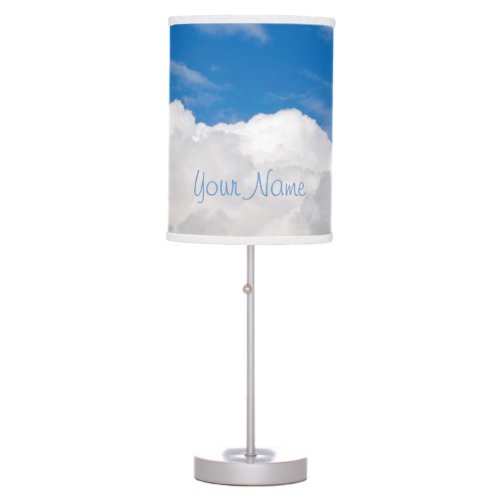 Blue Sky w White Fluffly Clouds Table Lamp