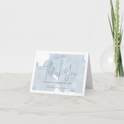 Blue Sky Watercolor Bridal Shower Thank You Card