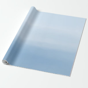Blue sky watercolor ombre wrapping paper