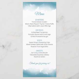 Blue Sky Wedding Menu
