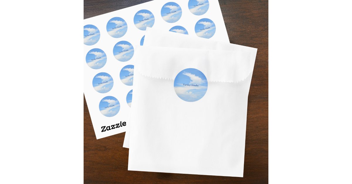 Blue Sky White Cloud Classic Round Sticker | Zazzle