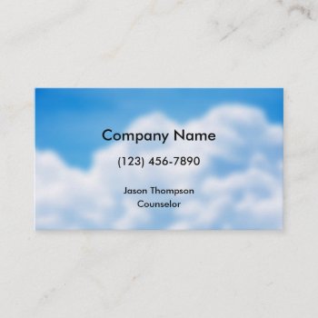 Blue Sky White Clouds Background Business Card by timelesscreations at Zazzle