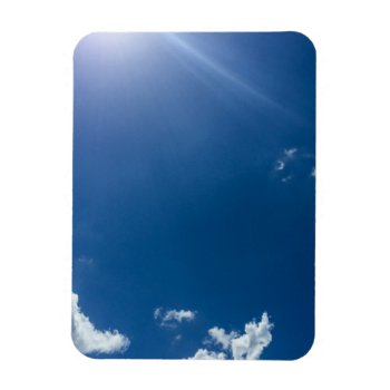 Blue Sky White Clouds Background Cloudy Skies Magnet by ZZ_Templates at Zazzle