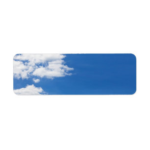 Blue Sky White Clouds Background Customized Blank Label