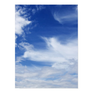 Blue Sky White Clouds Background - Customized Poster