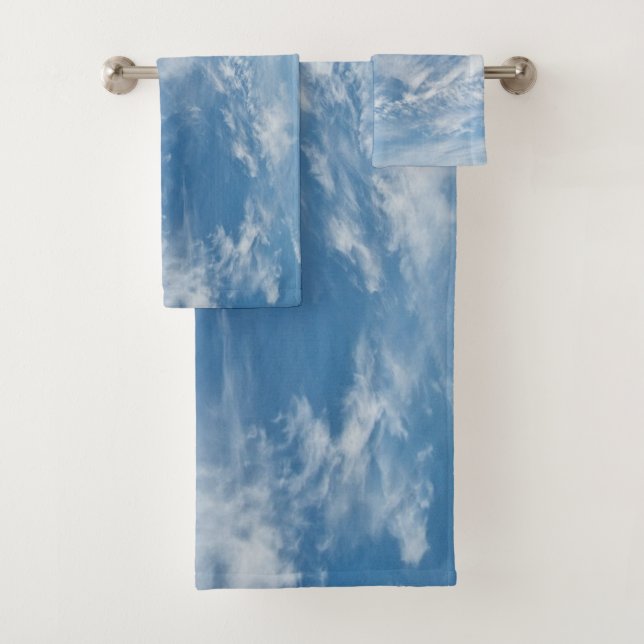Blue Sky White Clouds  Bath Towel Set (Insitu)