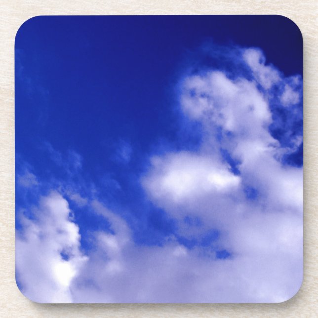 Blue Sky & White Clouds Beverage Coaster (Front)
