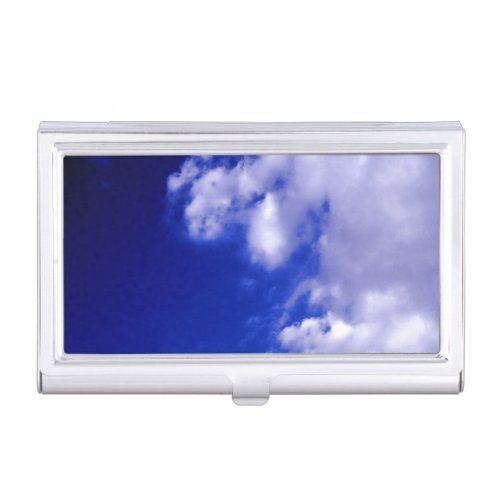 Blue Sky  White Clouds Business Card Case