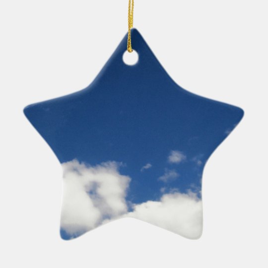 Blue Sky & White Clouds Ceramic Ornament
