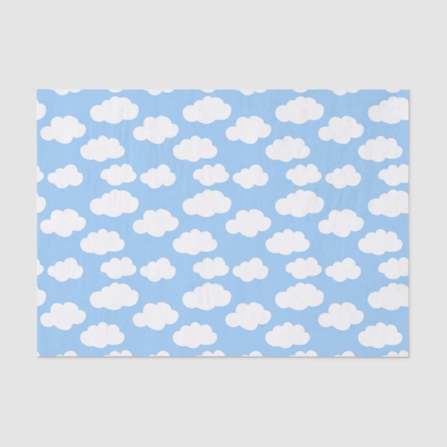 Blue Sky White Clouds Decoupage  Tissue Paper (Front)