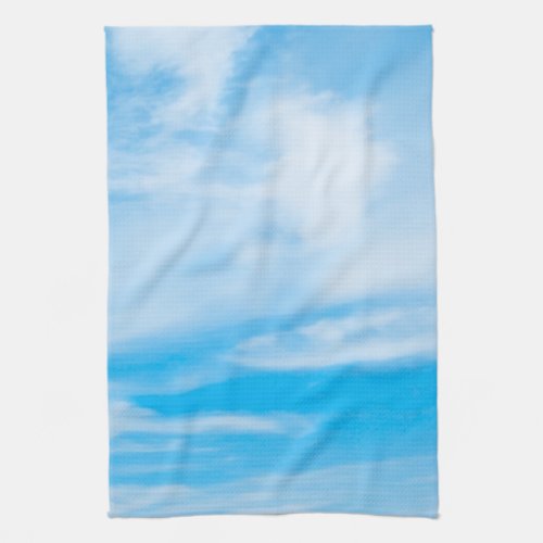 Blue Sky White Clouds Elegant Custom Template Kitchen Towel