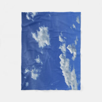 Blue Sky White Clouds Fleece Blanket
