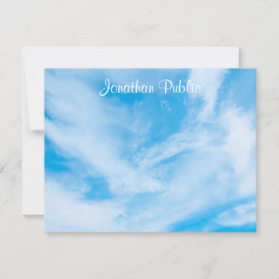 Blue Sky White Clouds Handwritten Template Script