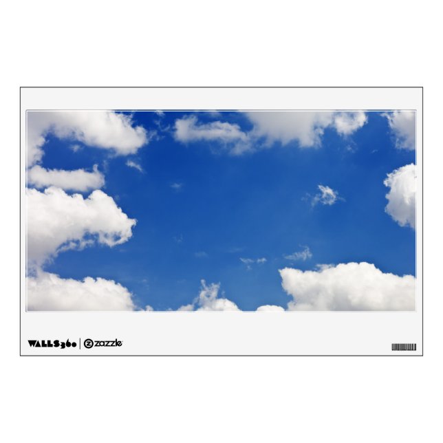 Blue Sky White Clouds Heaven Template Wall Decal (Front)