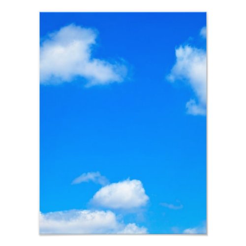 Blue Sky White Clouds Heavenly Cloud Background Photo Print