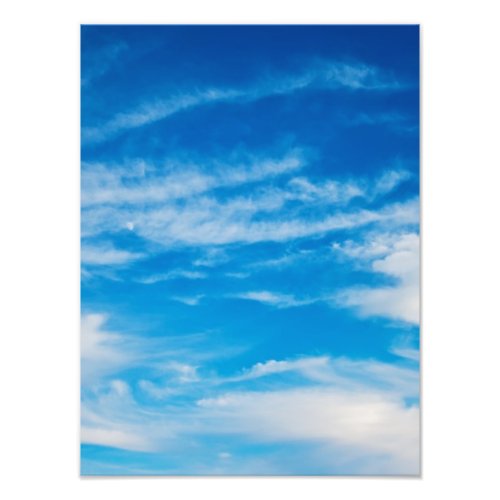Blue Sky White Clouds Heavenly Cloud Background Photo Print