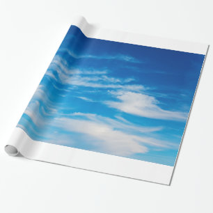 Blue Sky White Clouds Heavenly Cloud Background Wrapping Paper