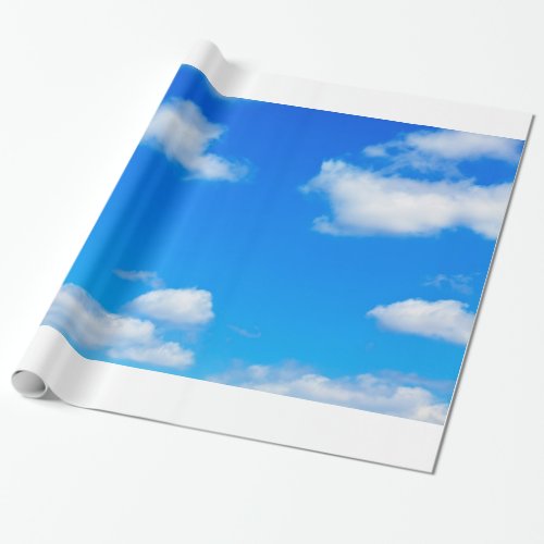 Blue Sky White Clouds Heavenly Cloud Background Wrapping Paper