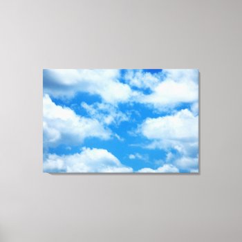 Blue Sky White Clouds Heavenly Skies Background Canvas Print by ZZ_Templates at Zazzle