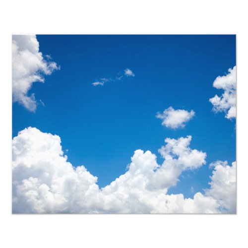 Blue Sky White Clouds Heavenly Skies Background Photo Print