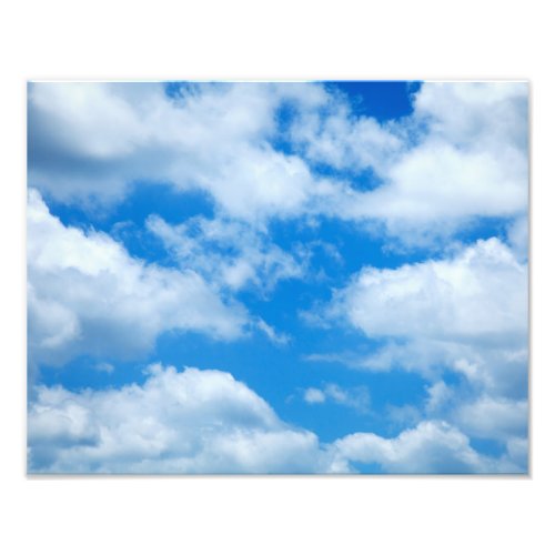 Blue Sky White Clouds Heavenly Skies Background Photo Print