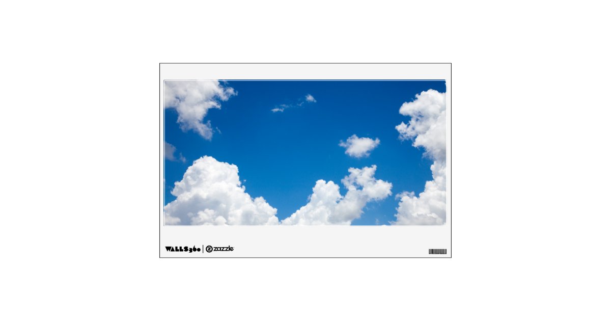 Blue Sky White Clouds Heavenly Skies Background Wall Decal