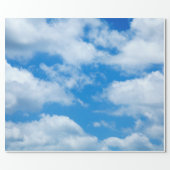 Blue Sky White Clouds Heavenly Skies Background Wrapping Paper (Flat)