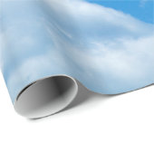 Blue Sky White Clouds Heavenly Skies Background Wrapping Paper (Roll Corner)