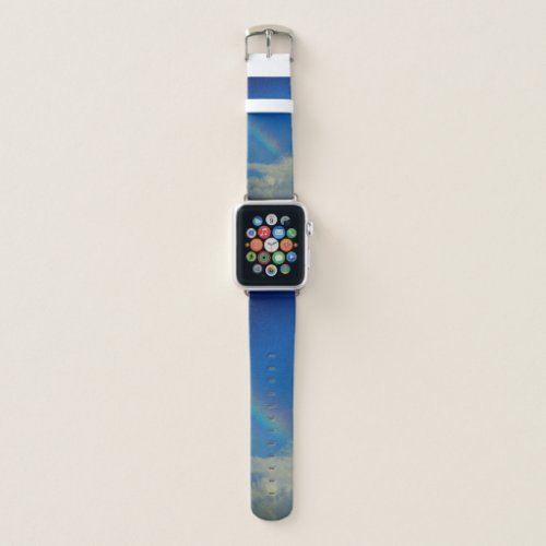 Blue Sky White Clouds Hope Positive Rainbow Apple Watch Band