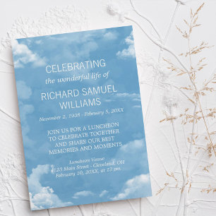 Blue Sky White Clouds Life Celebration Invitation